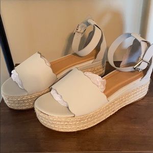 Espadrille wedges light grey